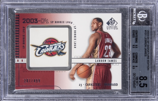 2003-04 SP Signature Edition "Rookie Logo" #101 LeBron James Rookie Card (#287/499) - BGS NM-MT+ 8.5